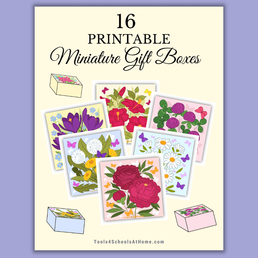 16 Printable Miniature Gift Boxes Tools 4 Schools at Home